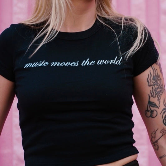 music moves the world baby tee